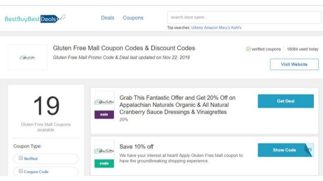 coupon gluten free mall